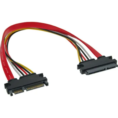 Produktbild von InLine SATA+Strom Verlängerung int., SATA 6Gb/s + Strom, Stecker/Buchse, 0,50m, 0,5 m, Männlich/Weiblich, Mehrfarbig, 42 g, 175 mm, 225 mm