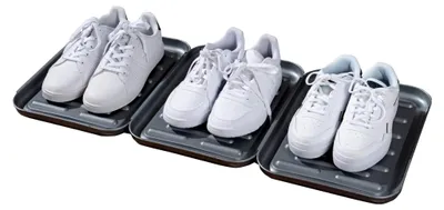 Produktbild von 3er-Set Schuhabtropfschalen Schuhablage Schuhtablett Abtropfschale | Kunststoff | Grau | 35x27 cm
