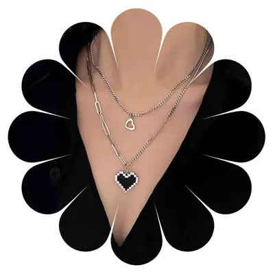 Productafbeelding van Vintage Ketting met Hart Hanger in Zwart