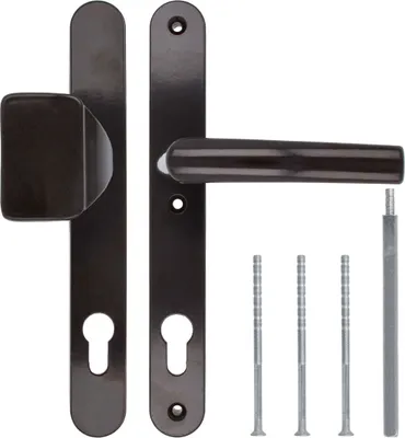 Produktbild von Türgriff / Türdrücker / Türklinke / Drückergarnitur DHS 92mm (Schildbreite 32mm) - Braun RAL 8077 - mit Knauf