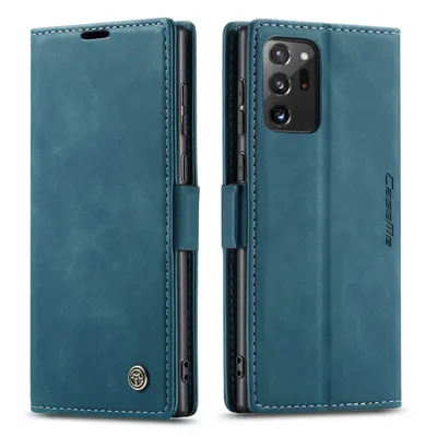 Obrázek produktu pro Galaxy Note 20 Ultra Pouzdro, RetroPolyuretanKožené Pouzdro, Kapsy na Karty, Magnetické Uzavírání, Pouzdro s Funkcí Stojánku pro Samsung Galaxy Note 20 Ultra modré