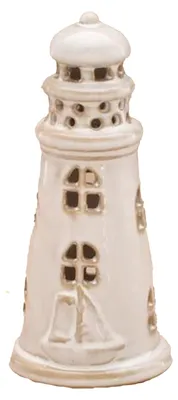 Produktbild von Leuchtturm-Statue - creme - Keramik - 6 x 13 cm - klein - Dekoration