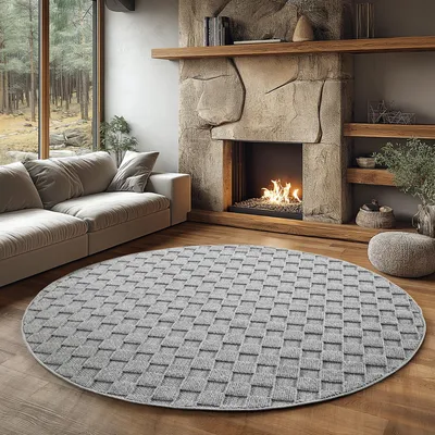 Image de Ayyildiz | Tapis moderne Helix 3D - 160 cm x 160 cm - Gris - Élégant et Confortable