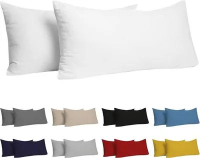 Produktbild von Katoenen Kussensloop Set 2er - Weiss - 40 x 80 cm - Hypoallergen und Nachhaltig - Ideal für Bettwäsche