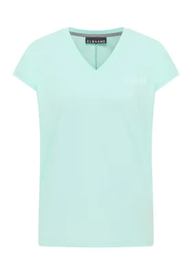 Produktbild von Elbsand Pajuk Damen T-Shirt mit V-Ausschnitt, locker geschnitten, Mint, GR. S