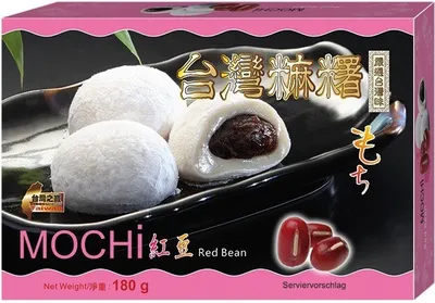 Produktbild von 7er Pack - Mochi, rote Bohnen (7x 180g) | Klebreiskuchen mit Rote-Bohnen-Geschmack