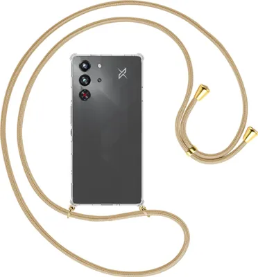 Produktbild von Handykette Backcover-Schutzhülle mit Band (Metall goldfarben) für ZTE Nubia Red Magic 10 Pro - caramel