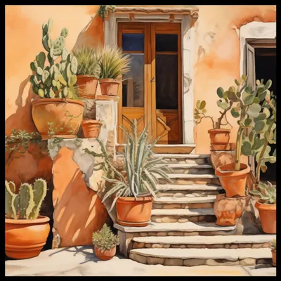 Produktbild von Plakat 80x80cm Sonnenecke der Kakteen