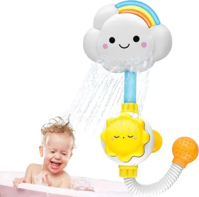 Produktbild von Badewannen Spielzeug Bad Spray Wasser-Dusche Spielzeug-Baby-Badewanne Spielzeug SchöNe Wolke Regenbogen-Wasser Squirt-Dusche-Hahn-Spielzeug FüR Kleinkinder Kinder