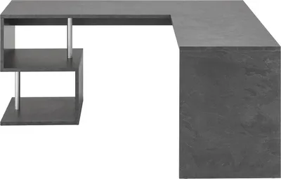 Produktbild von Schreibtisch Dmassaro, Eckschreibtisch mit PC-Halterung, Mehrzweck-Bürotisch, platzsparender Schreibtisch mit mehreren Positionen, 100 %  Italy, cm 160x60h78, Slate