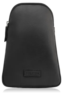 Image de Sac à dos en cuir pour homme avec bandoulière Small Black Paolo Peruzzi T-118-Bl