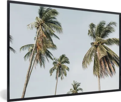 Produktbild von MuchoWow® Gerahmtes Poster Palmen - Sommer - Tropisch 90x60 cm - Poster mit Schwarzem Bilderrahmen Wandposter Rahmen Foto Bilder - Fotorahmen - Foto-Plakat
