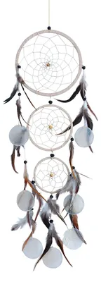 Produktbild von Traumfänger Mobile mit 3 TF und Capiz Muscheln naturfarben Nylon 18x65cm