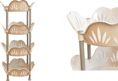 Zdjęcie produktu dla Stojak na owoce Koszyki do przechowywania 39x39x82cm Organizer kuchenny 515902 Złoty