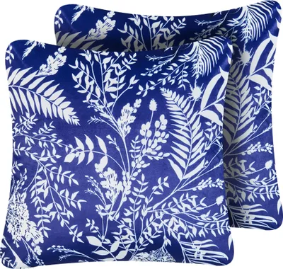 Zdjęcie produktu dla BELIANI Zestaw 2 poduszek ogrodowych niebieski poliester 45 x 45 cm kwadratowe ozdobne poduszki zewnętrzne