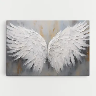 Produktbild von ARTHUB® Leinwandbild 80x120 cm, Pretty Angel Wings | Wohnzimmerdekoration, Hängende Bilder, Wanddekoration, Heimdekoration, Moderne, Maltextur