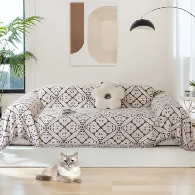 Produktbild von Sofa Überwurfdecke 1/2/3/4 Sitzer, Couch Überwurf Sofabezug Sofaüberwurf Couchdecke Sofaüberwürfe Sofa Bezug Überwurf Sofa Decke, Dunkelbraun, Groß-180x260cm