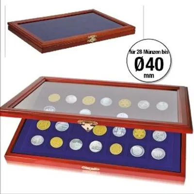Produktbild von Münzen-Vitrine für 28 Münzen bis Durchmesser 40 mm