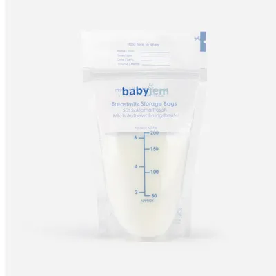Produktbild von Babyjem Muttermilchbeutel, Muttermilch-Aufbewahrungsbeutel, 25 Stück – BPA-frei, steril, 200 ml Kapazität