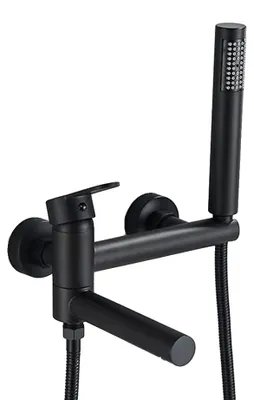 Produktbild von Badewannenarmatur, Wandmontage, zeitgenössisches Design, Schwarz C