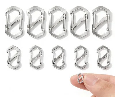 Produktbild von Mini Karabiner - S-Kettenverschluss mit doppelter Öffnung - Schmuckherstellung und DIY - 8 Stück in 12 mm und 16 mm