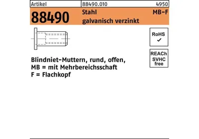 Produktbild von Reyher  Mehrbereichsblindnietm. FLAKO M 5/0,5-6,0 Zn (500 Stück)