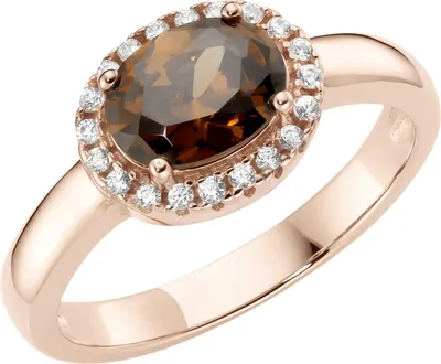 Produktbild von Ring Smart Jewel mit weißen und braunem Zirkonia, Silber 925 Braun 52