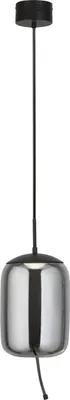 Immagine prodotto di Lampada a sospensione a LED in metallo vetro fumé Ø 18 cm rotonda H: max. 150 cm nero fumé grigio 2700 K luce bianca calda retrò