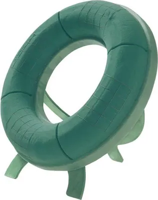 Produktbild von OASIS® Nass-Steckschaum Kranz Bronny, EcoBase Hartschaumboden, Holzständer, grün, 8cm, Ø42cm - Nasssteckmasse