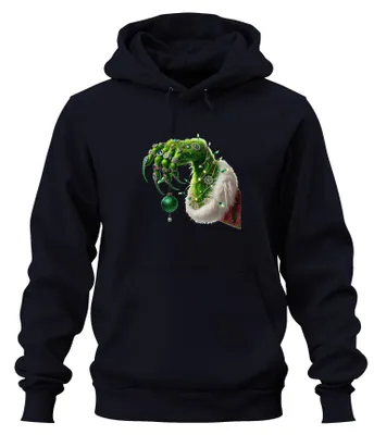 Obrázok produktu pre Grinch Hand Christmas Ball Christmas Tree - Christmas Xmas Uni mikina s kapucňou, Navy, XXL