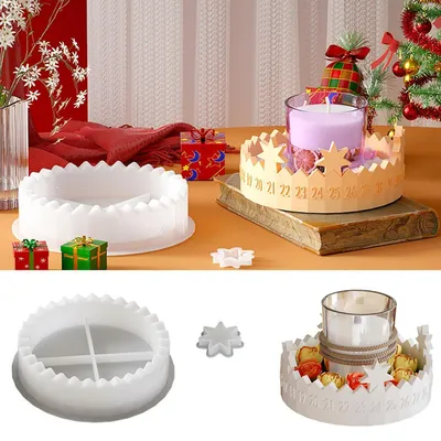 Immagine prodotto di Stampo in silicone per candele, portacandele, calendario dell'avvento fai-da-te, stampo per decorazioni natalizie e progetti creativi