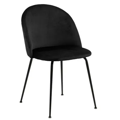 Produktbild von Louise Esszimmerstuhl Velour schwarz.