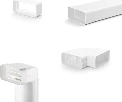 Image de Naber Flow 125 Set de gaines plates- 2, blanc - Technique de ventilation