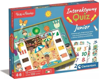 Produktbild von Clementoni Junior Quiz Spiel - Farben, Formen, Zahlen lernen