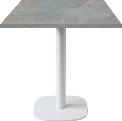 Produktbild von Tisch 70 x 70 cm – rundes Modell, weiß-rostgrauer Fuß