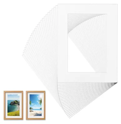Produktbild von Pack mit 25 weißen Passepartouts für Fotos und Postkarten