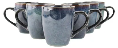 Produktbild von "OTIX Kaffeetassen mit Griff Set von 6 Kaffeetassen Teetasse 350ml Keramik EBONY"