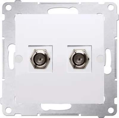 Image de Prise 2 x SAT "F" Simon 54 module premium blanc
