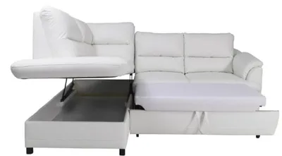 Produktbild von Ecksofa Eck Wahl Leder Stoff Kasten&Bett Polster Textil Couch Sofa Ecke Garnitur