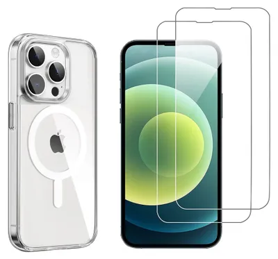 Produktbild von Hülle mit Magnetring für iPhone 13 Pro und 2 Schutzfolien aus gehärtetem Glas Phonillico®