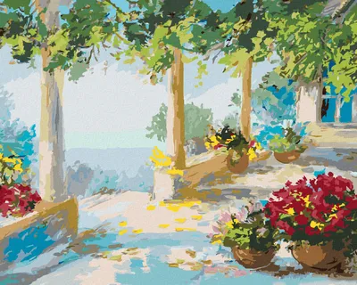 Produktbild von Zuty - Malen nach Zahlen - TERRASSE AM MEER, 40x50 cm, ohne Keilrahmen