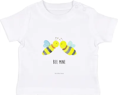 Produktbild von Mr. & Mrs. Panda Babyshirt Biene Liebe 6. - 12. Monat - Weiß - Geschenk, Kleinkind Shirt,  T-Shirt, Baby Baumwollshirt, Kinder