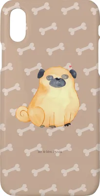 Produktbild von Mr. & Mrs. Panda Iphone 10 Handyhülle Mops - Hundeglück - Geschenk, Hund, Handy, Cover, Case, Vierbeiner, X, Knuffig, Sprüche, Liebe