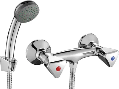 Productafbeelding van BADLAND Complete set douchearmatuur, kraan, en douchebatterij voor badkamer, chroom