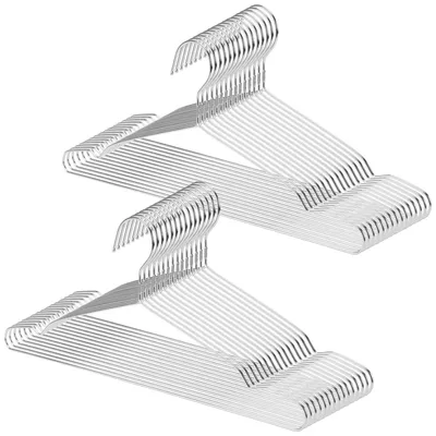 30 Edelstahl-Kleiderbügel 42x19 cm silber