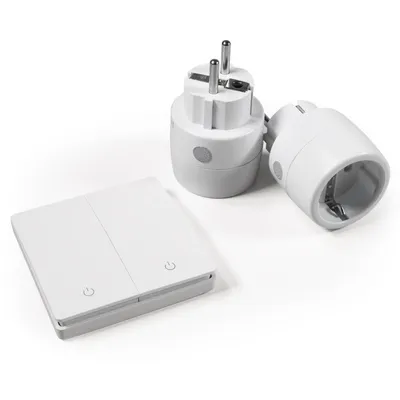 Produktbild von Funk-Schalter Set McPower ''Kinetic'' 2x Steckdose + 2-fach Wandtaster, max. 2300W