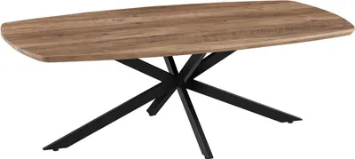 Zdjęcie produktu dla Stolik kawowy Aziz - 130x70x42,5cm - duński owalny - drewno mango/czarny