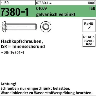 Produktbild von Reyher  Flachkopfschrauben ISO 7380 -1 010.9 M 4x16 T vz (500 Stück)
