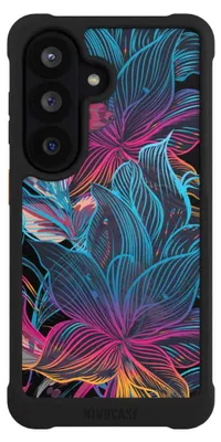 Produktbild von NIVOCASE Hülle für Samsung Galaxy S26  Stoßfeste Handyhülle NIVOmax Case Schwarz Blumen Neon bunt