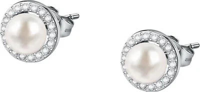 Image de Boucles d'oreilles en argent avec perles Pearl SAER51